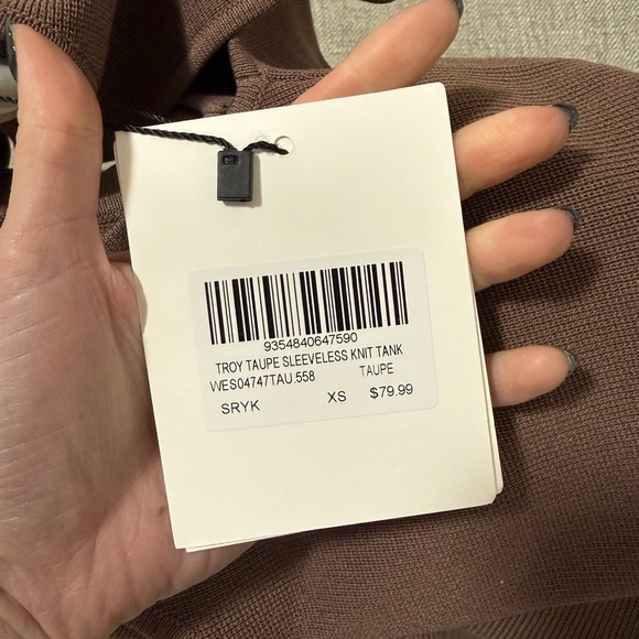 DISSH Ribbed Scoop Tank Top in Mocha Brown - Picture 6 of 6